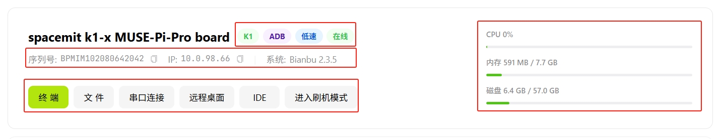 设备操作面板