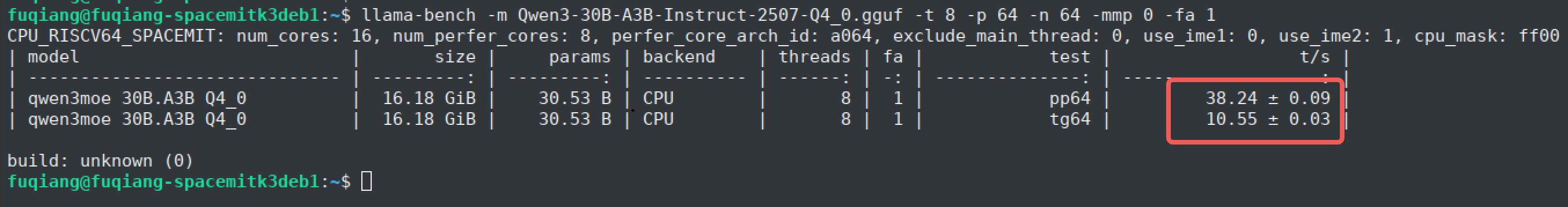 llama-bench example output