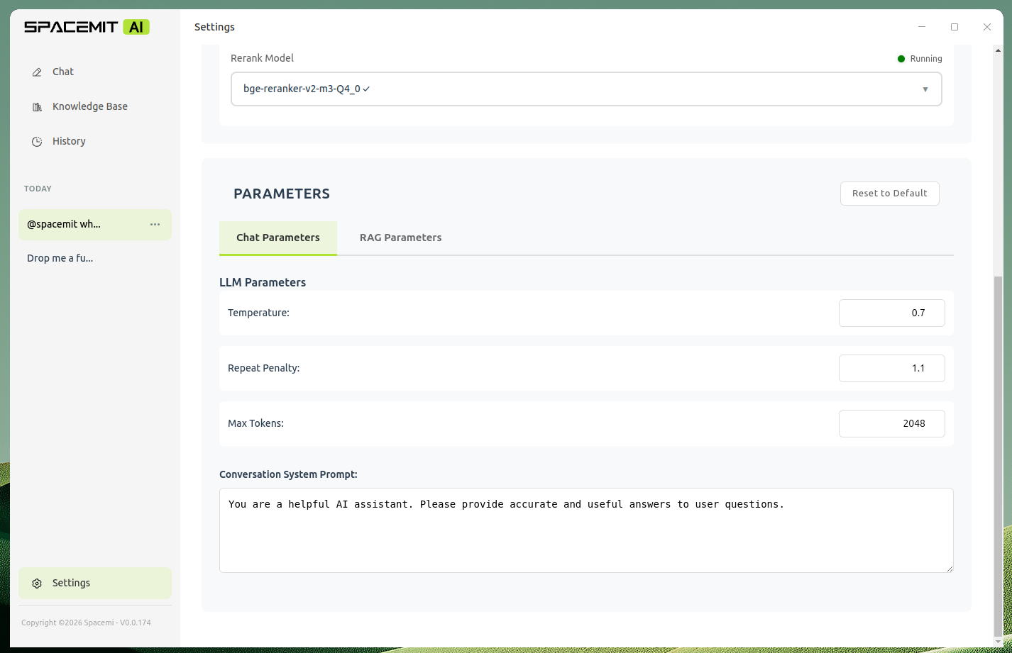 Chat parameters