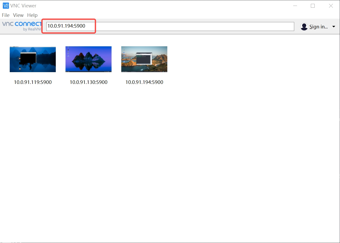 VNC Viewer 登录