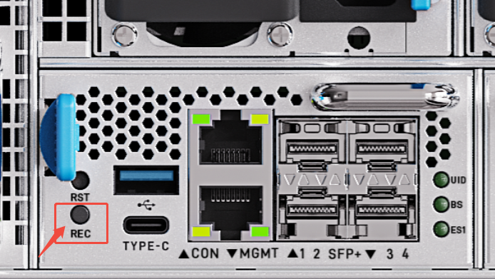 Location of the RECOVER button