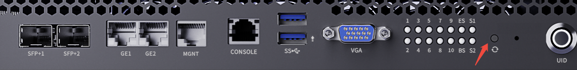 Location of the RECOVER button